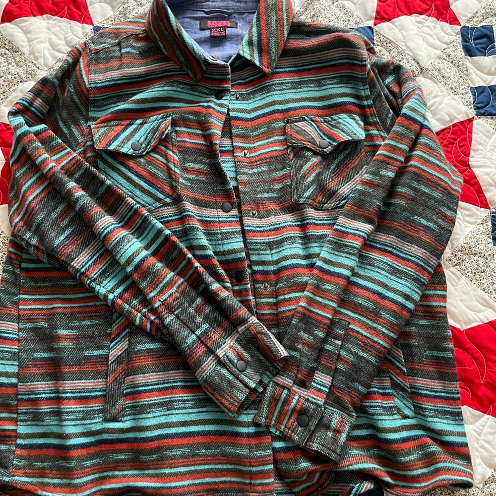 Striped Multicolor Button-Up Shirt